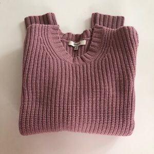 Madewell wool cropped mauve pink sweater xs